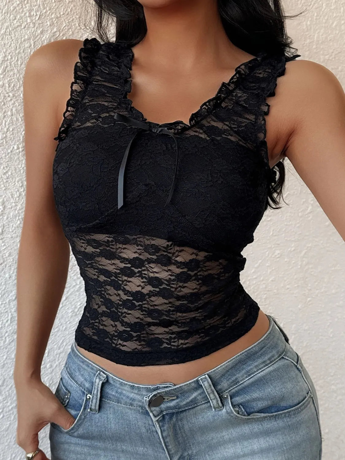 Juliette | Lace Trim Tank Top