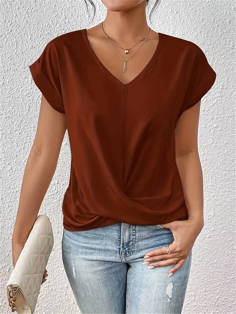 Millie | V Neck Tie Front Top