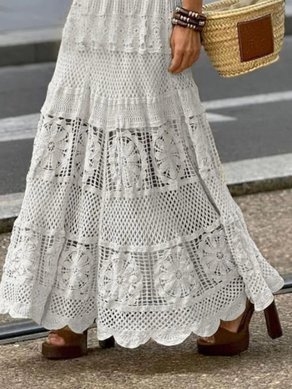 Evelyn | Crochet Lace Maxi Skirt