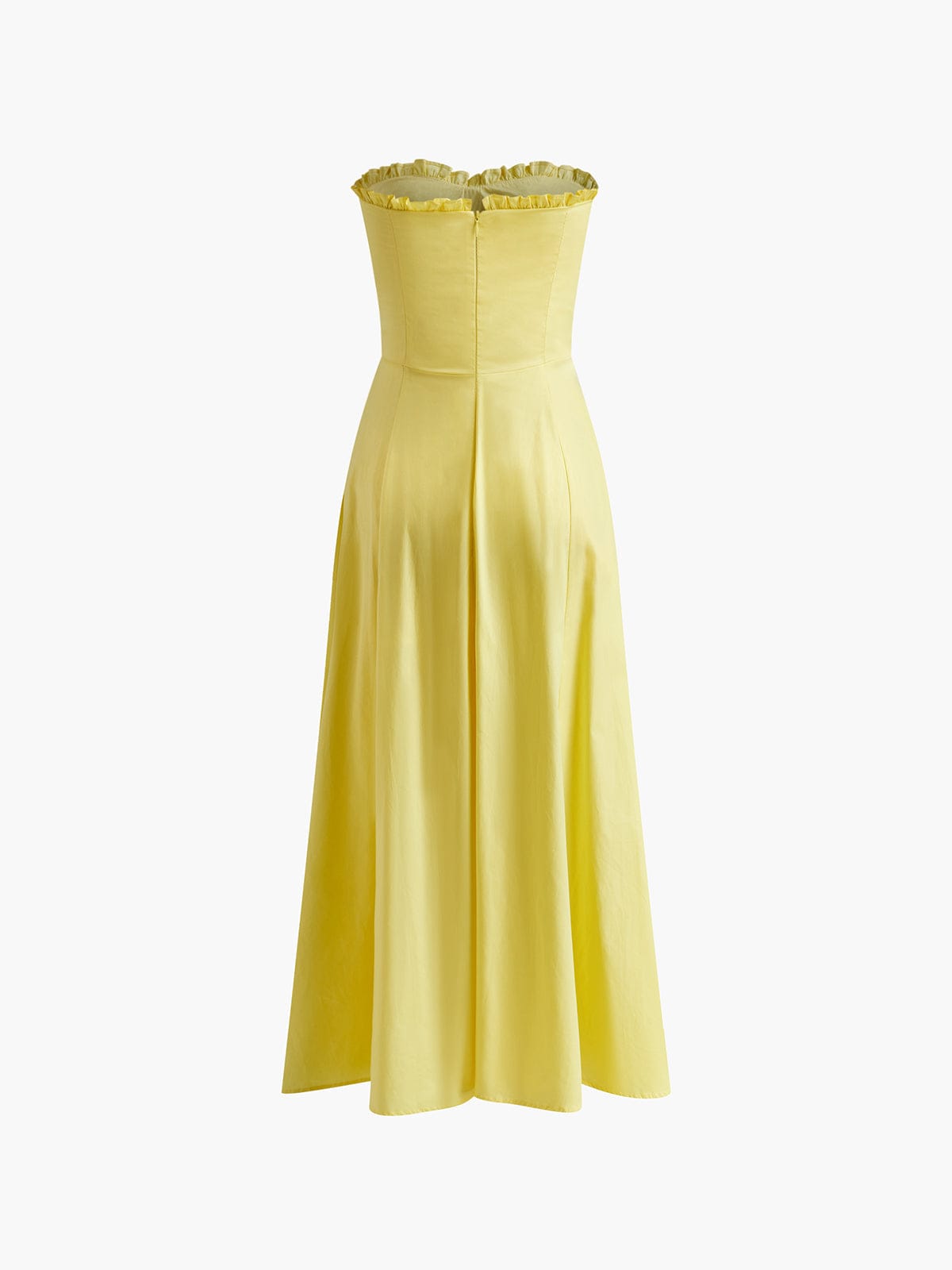 Daisy | Strapless Ruched Midi Dress with Flared Hem