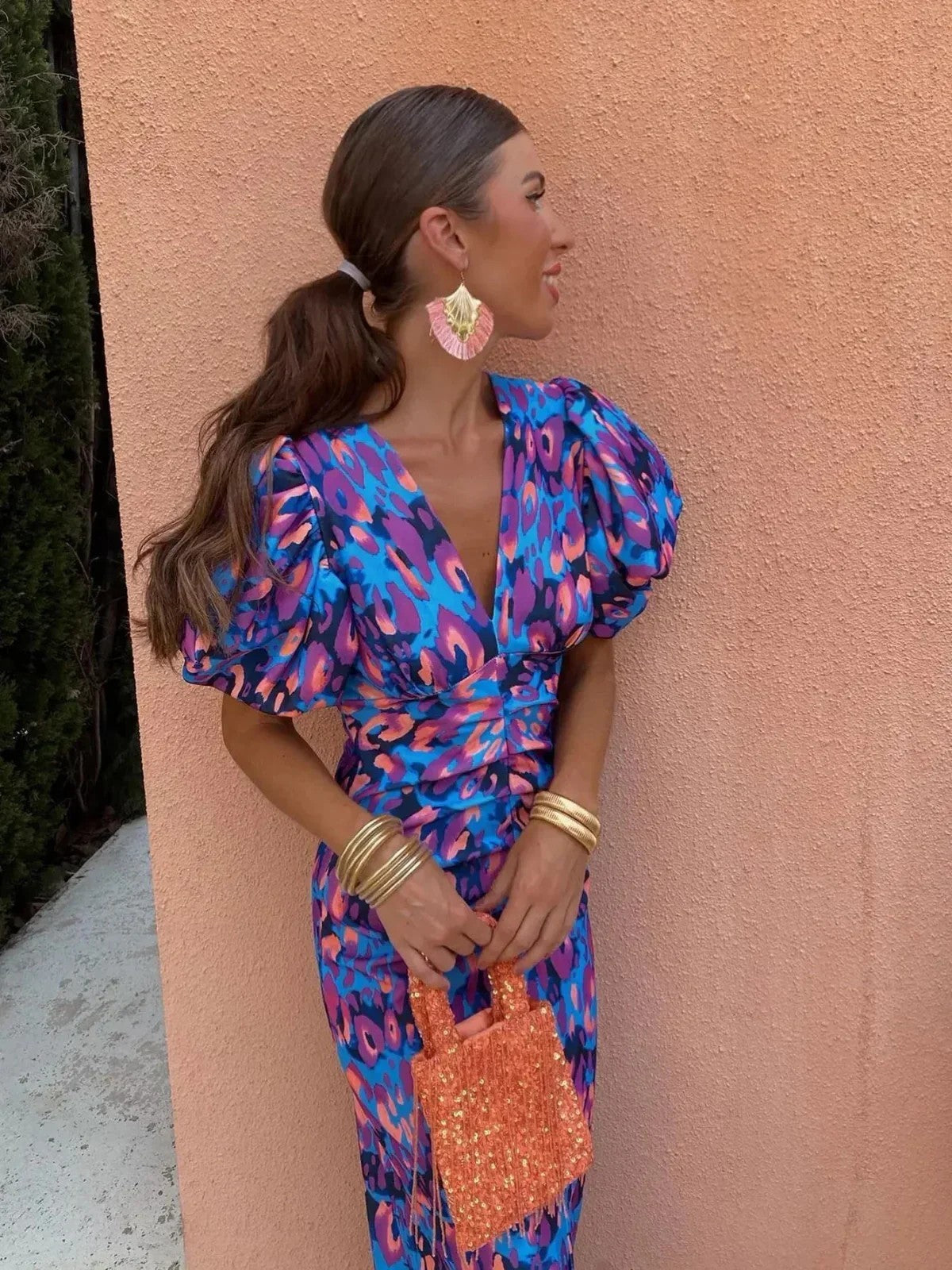 Sophie | Flowing V Neck Maxi Dress