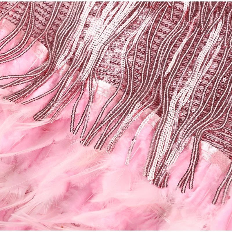 Chloe | Fringe Mini Dress with Thin Strap Detail