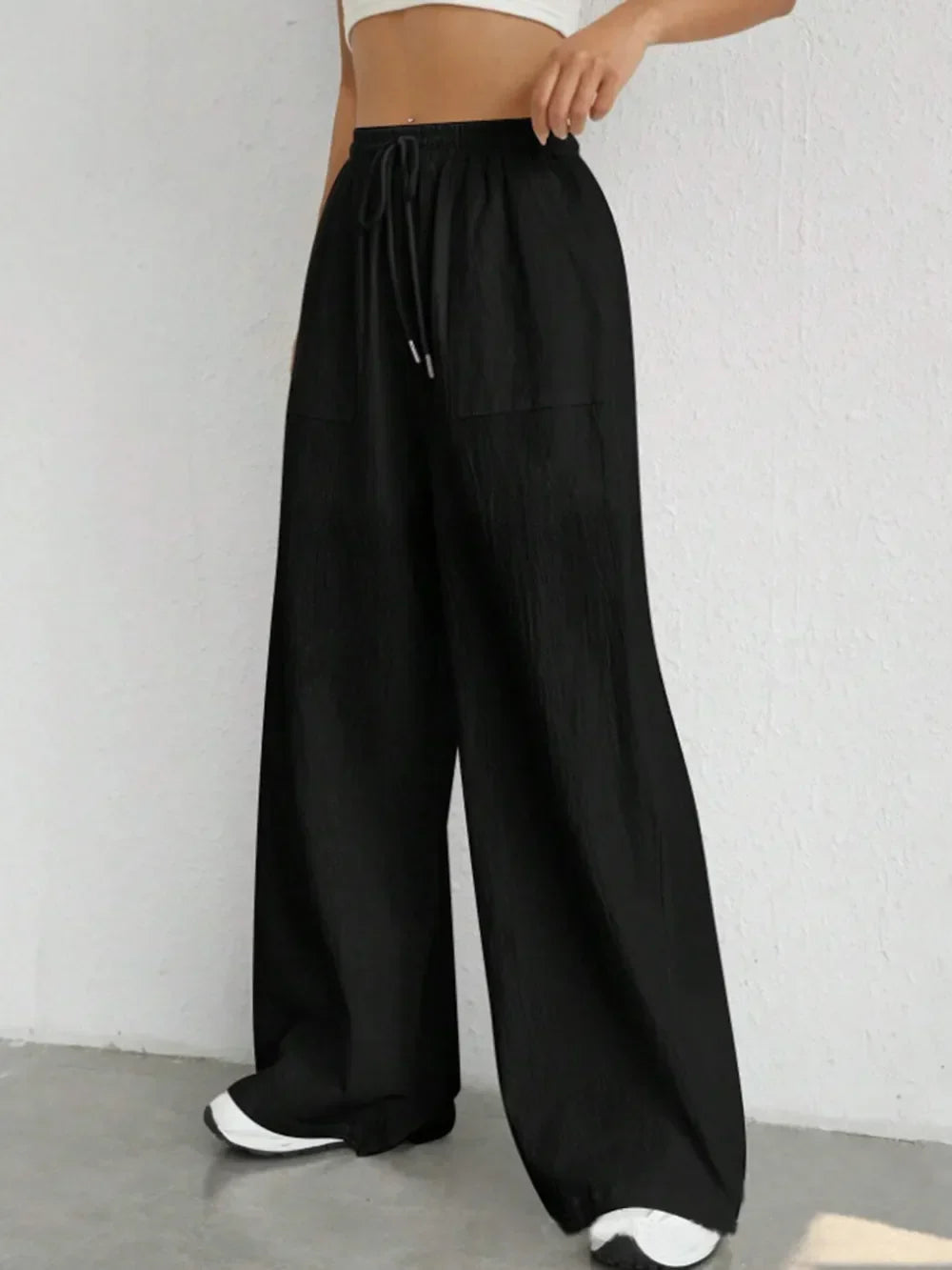 Grace | Drawstring Wide Leg Trousers