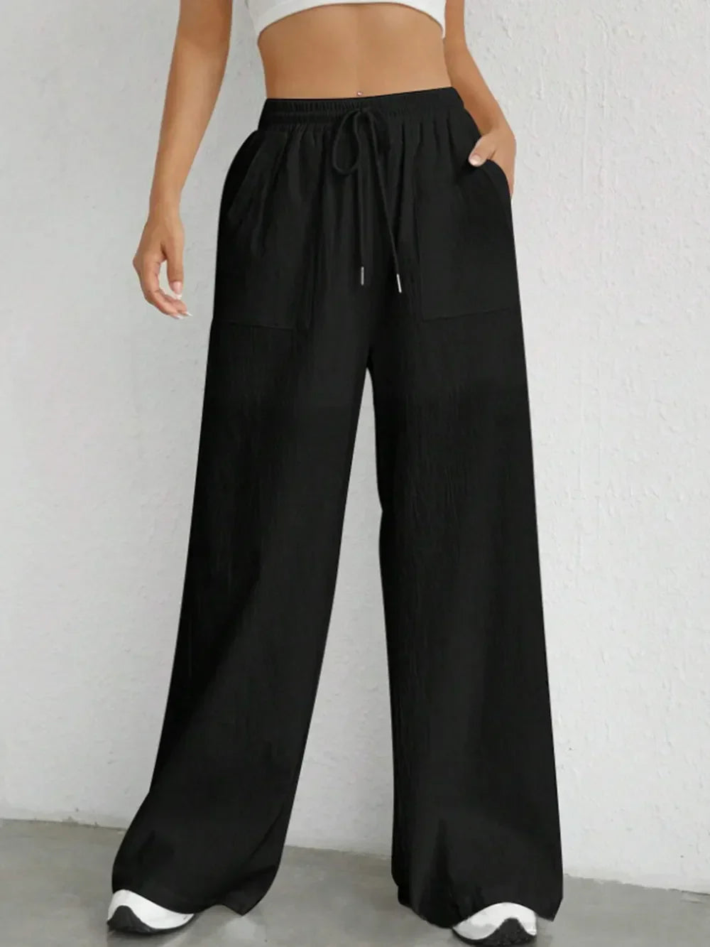 Grace | Drawstring Wide Leg Trousers