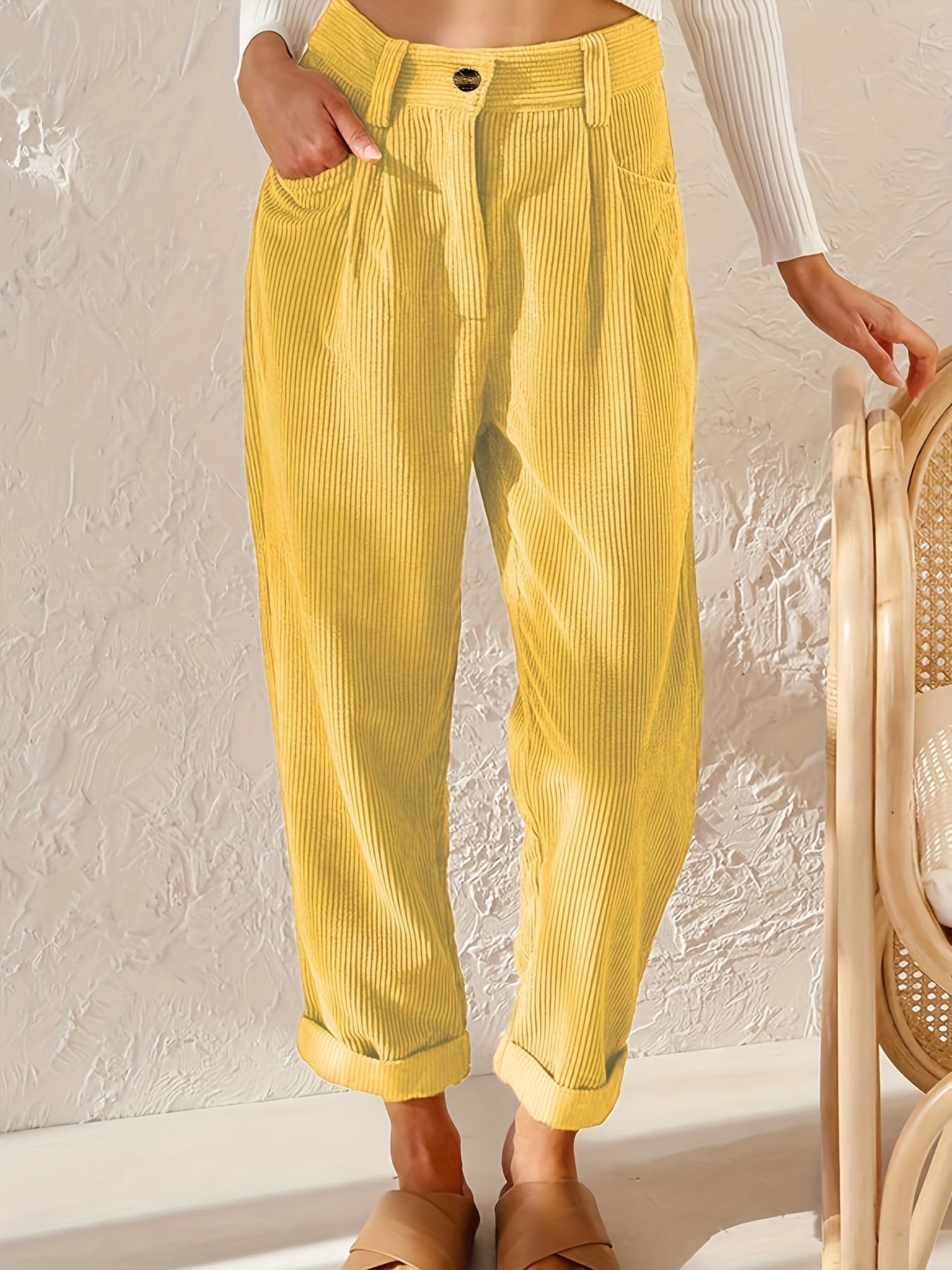 Maisie | Straight Leg Corduroy Trousers