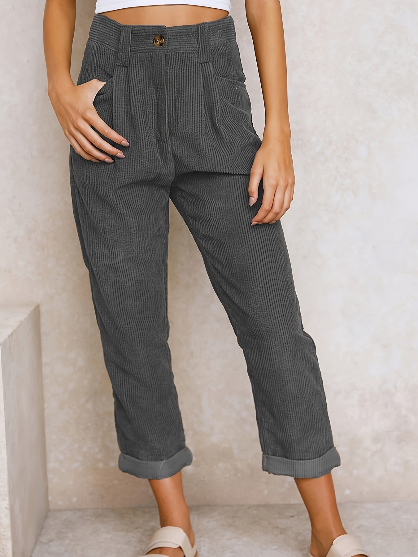 Maisie | Straight Leg Corduroy Trousers