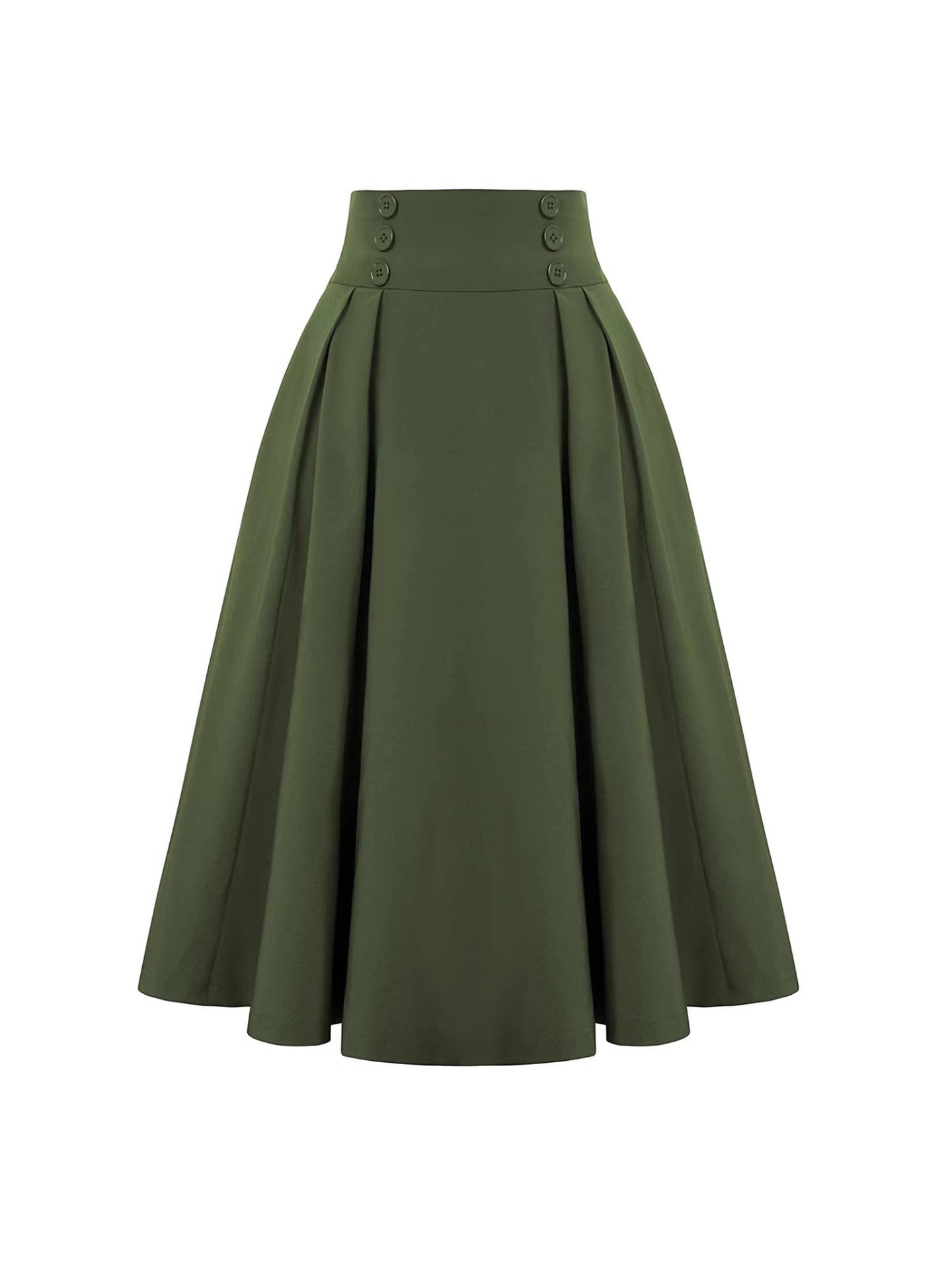 Ruby | Polka Dot Midi Skirt with Button Detail