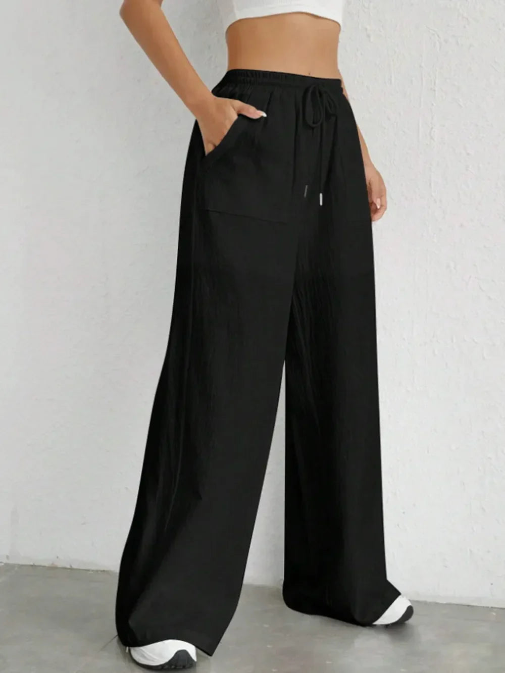 Grace | Drawstring Wide Leg Trousers