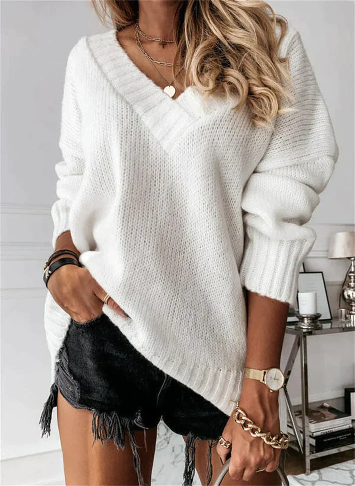 Rosie | Soft V Neck Knit Jumper