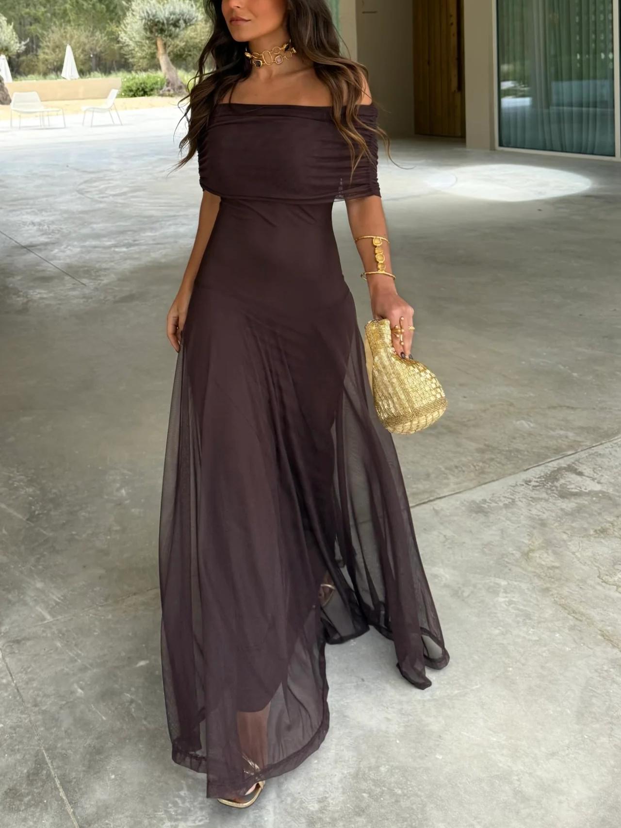 Beatrice | Mesh Overlay Formal Maxi Dress