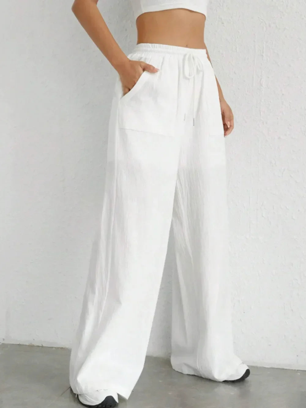 Grace | Drawstring Wide Leg Trousers