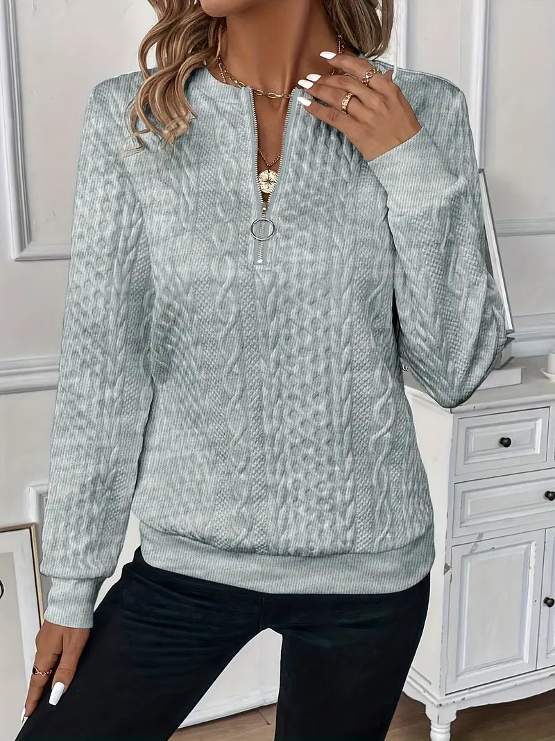 Charlotte | Cable Knit Half Zip Jumper