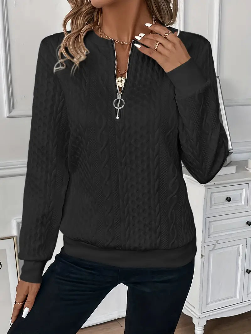 Charlotte | Cable Knit Half Zip Jumper