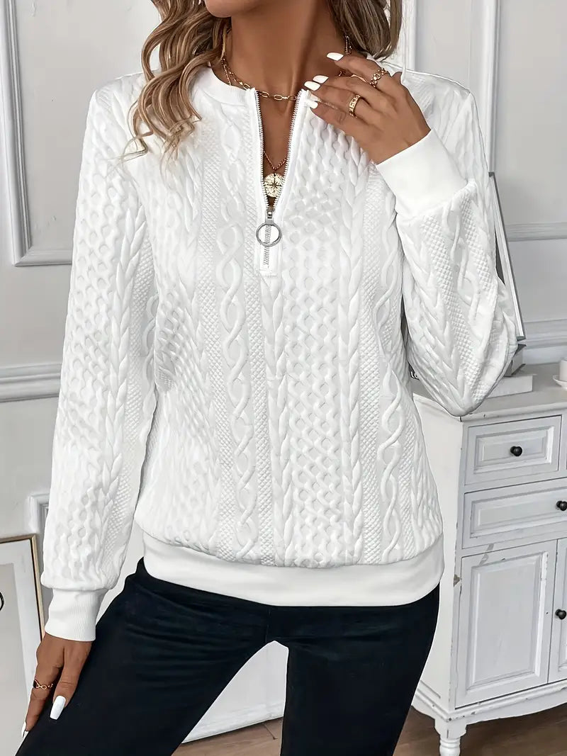 Charlotte | Cable Knit Half Zip Jumper