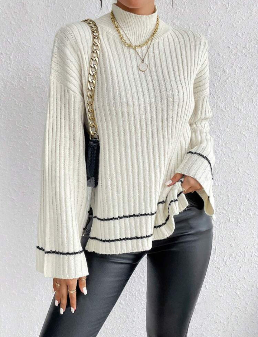 Imogen | Ribbed Knit Jumper with Flare Sleeves