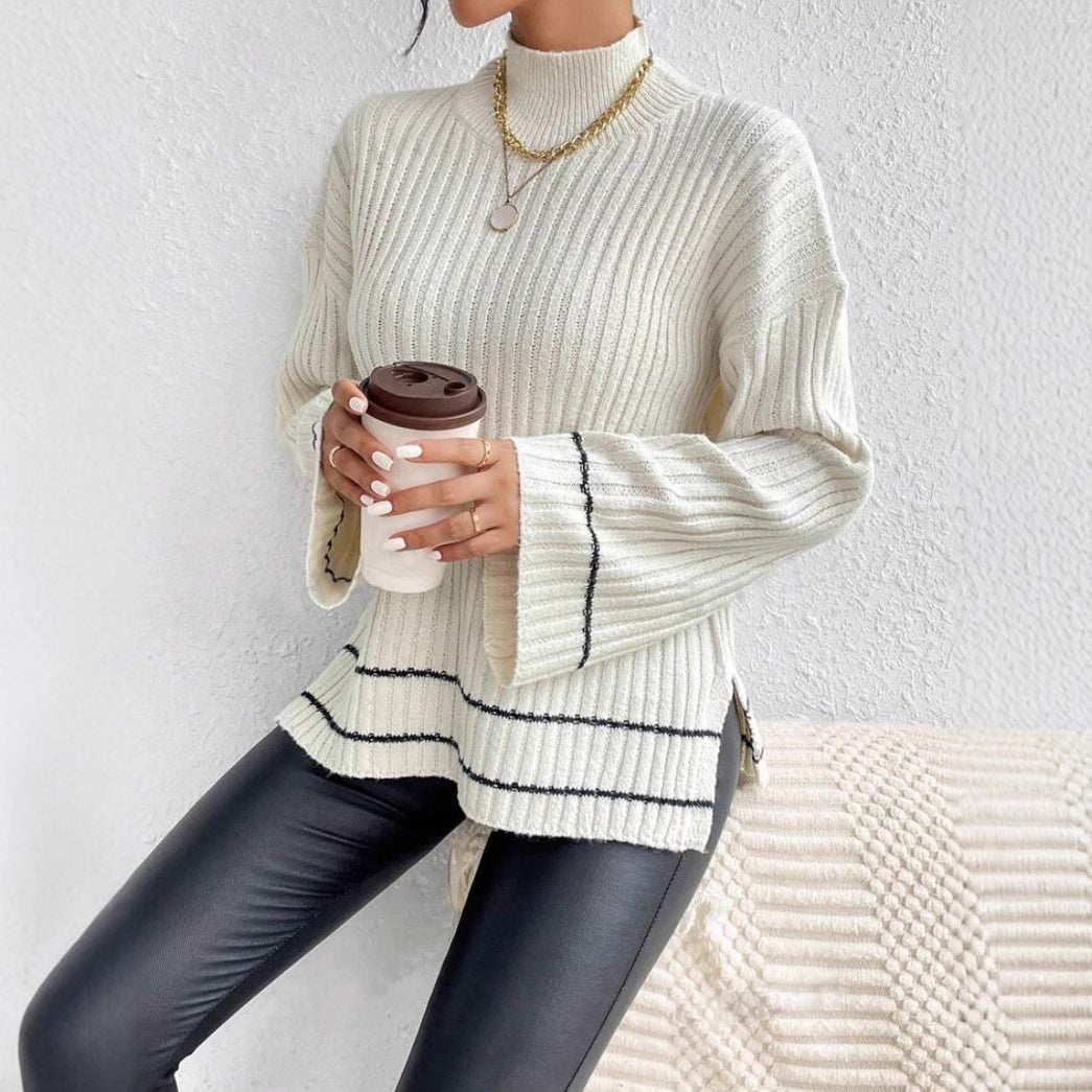Imogen | Ribbed Knit Jumper with Flare Sleeves