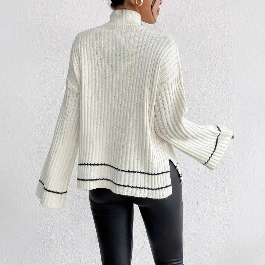 Imogen | Ribbed Knit Jumper with Flare Sleeves
