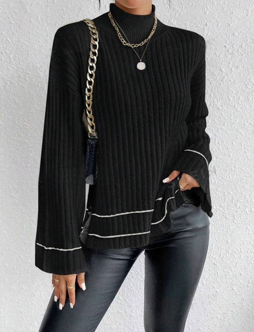 Imogen | Ribbed Knit Jumper with Flare Sleeves