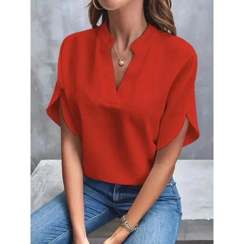 Emily | Women's V-Neck Split Sleeve Blouse