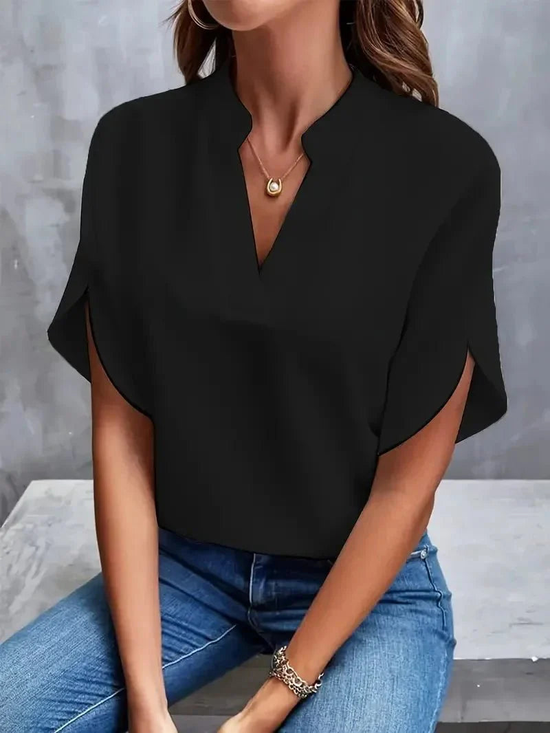 Emily | Women's V-Neck Split Sleeve Blouse