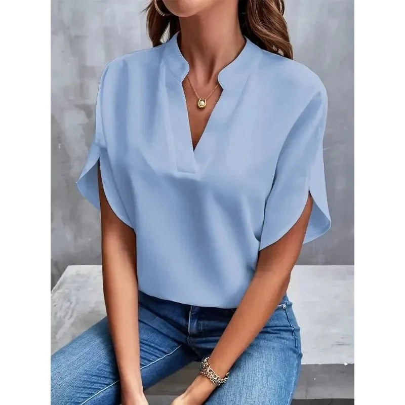 Emily | Women's V-Neck Split Sleeve Blouse