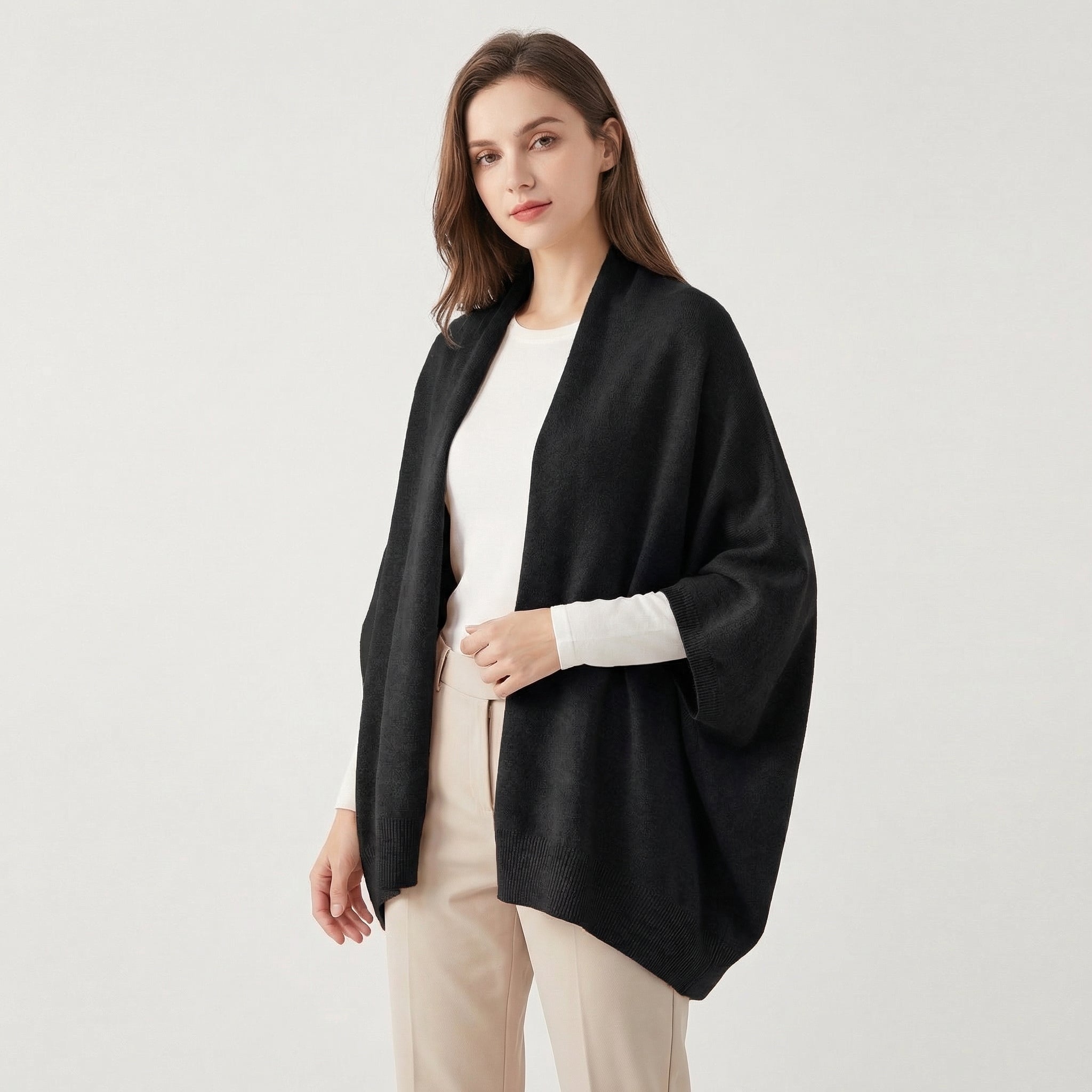 Poppy | Cashmere Blend Knit Shawl Cardigan