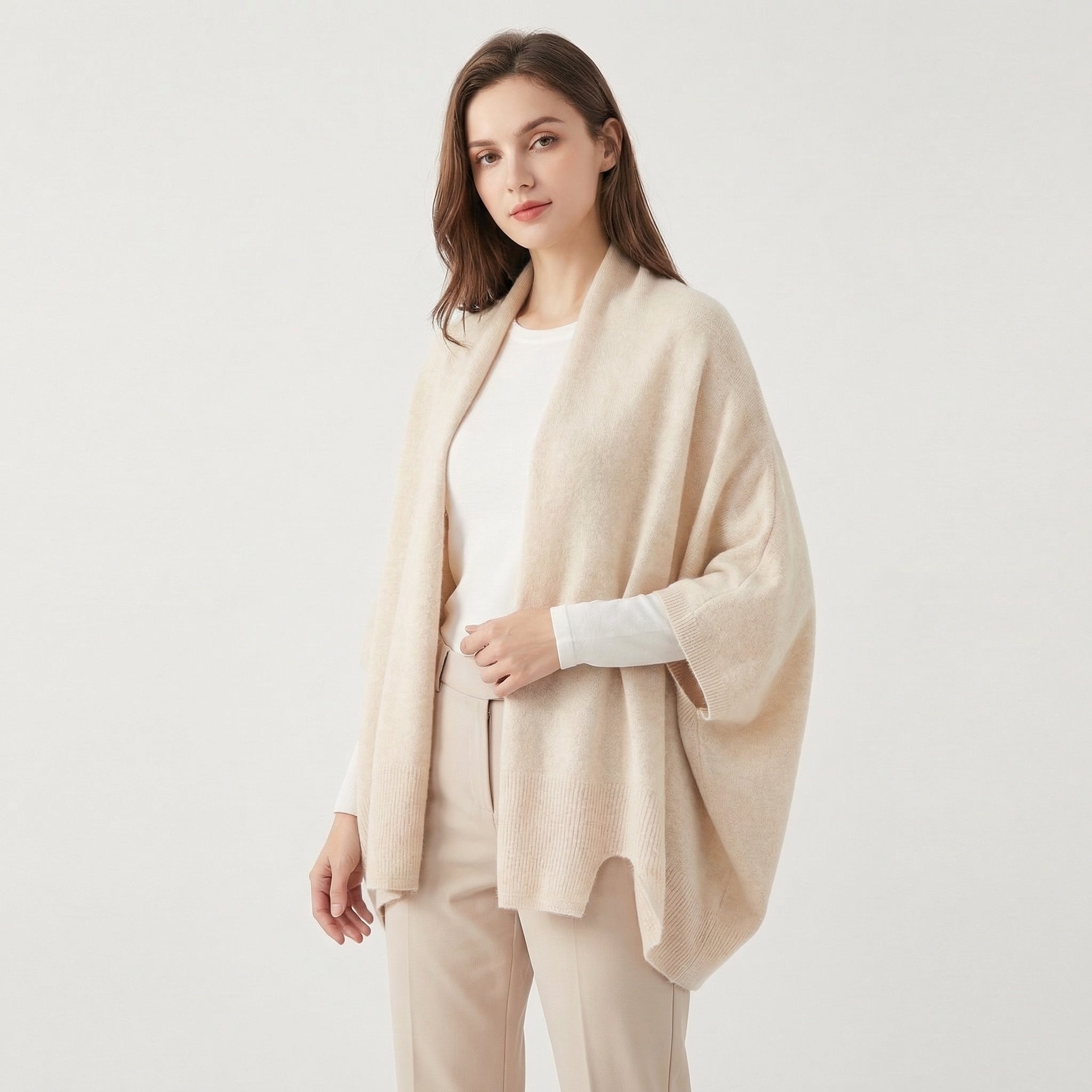 Poppy | Cashmere Blend Knit Shawl Cardigan
