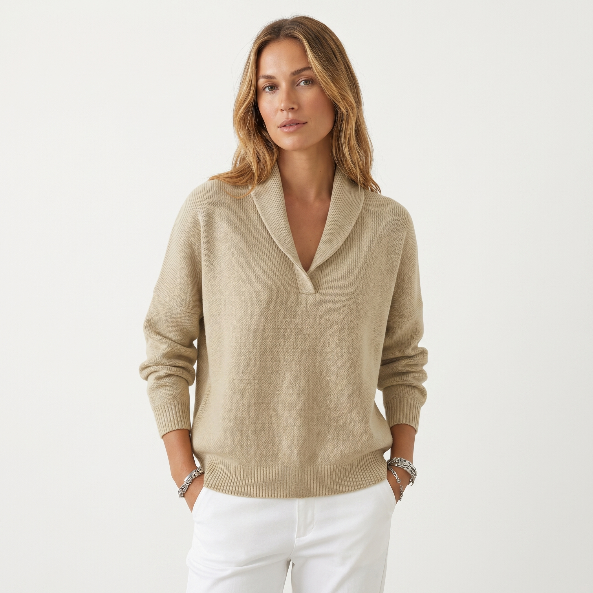 Georgia | Soft V Neck Knit Jumper