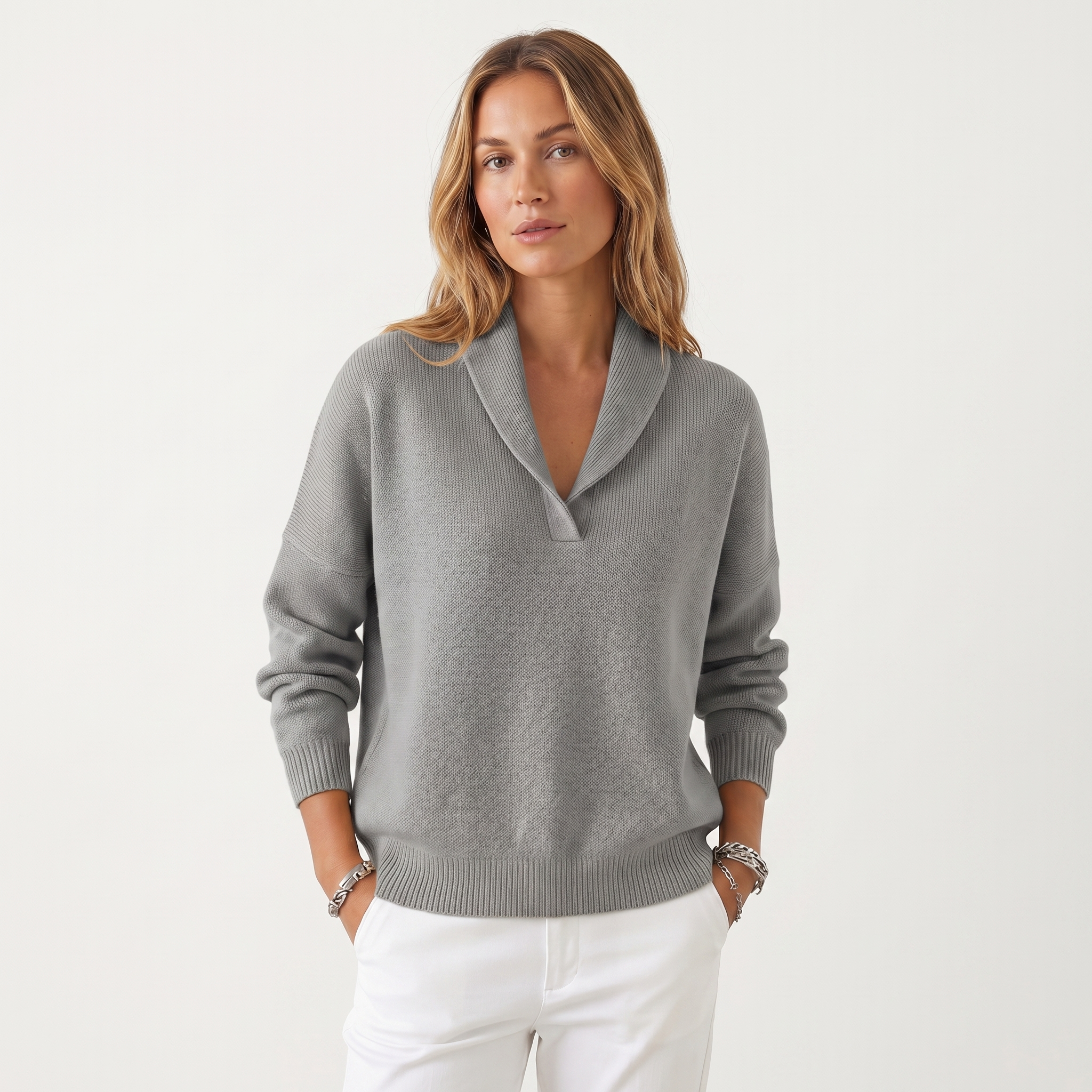 Georgia | Soft V Neck Knit Jumper