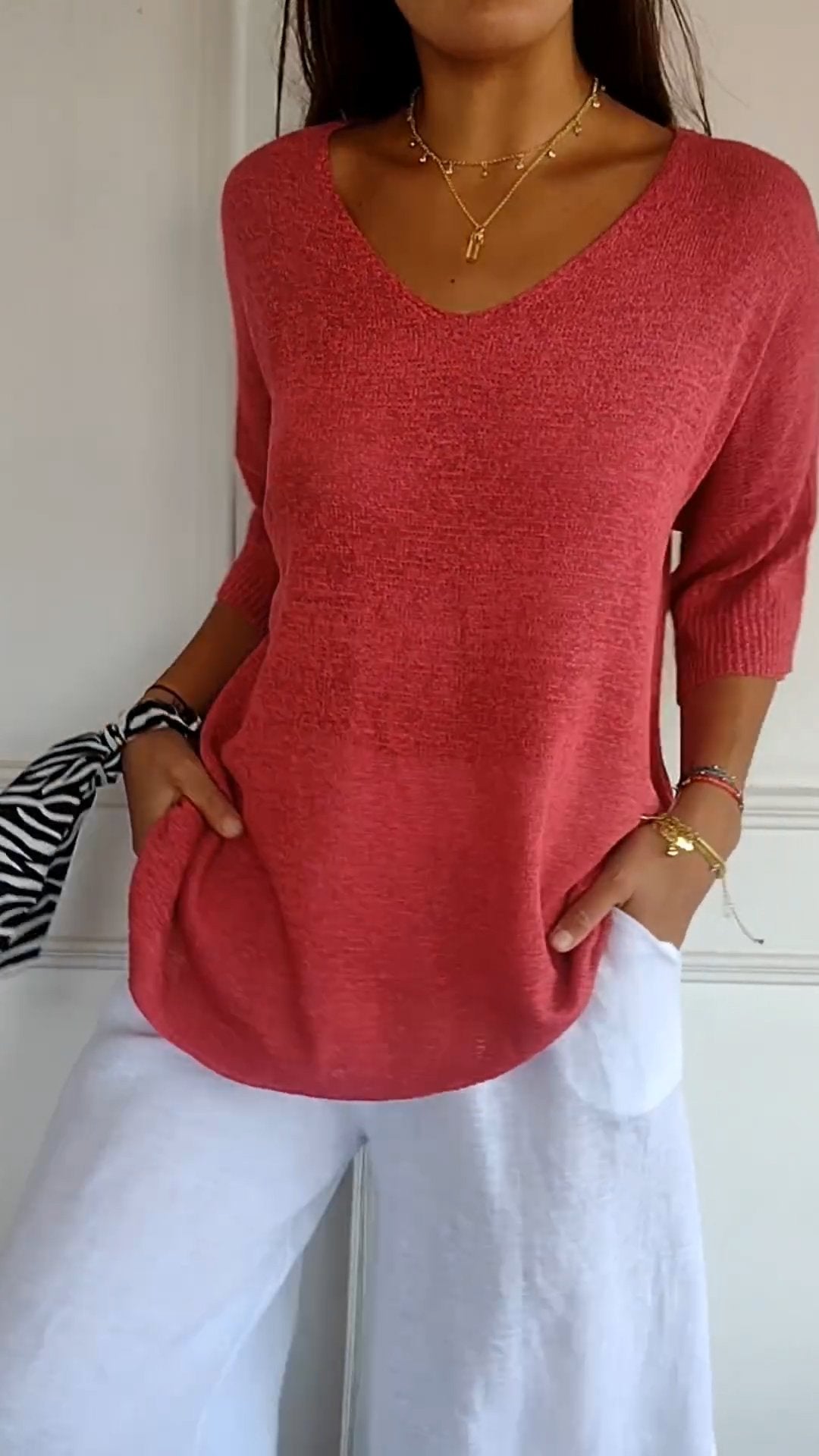 Olivia | V Neck Everyday Blouse