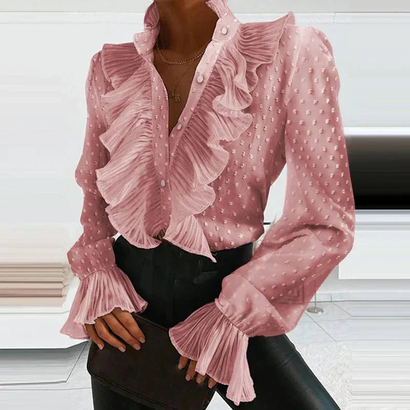 Emma | Chiffon Ruffle Blouse with Elegant Fit